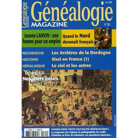 Généalogie Magazine N° 281 - Juin 2008