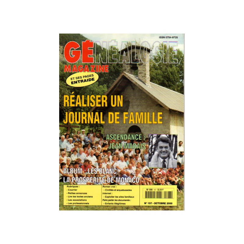 Généalogie Magazine n° 197 - octobre 2000