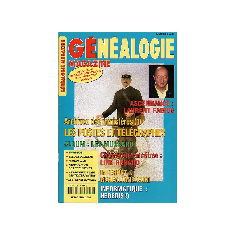 Généalogie Magazine n° 260 - juin 2006