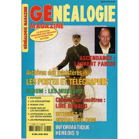 Généalogie Magazine n° 260 - juin 2006