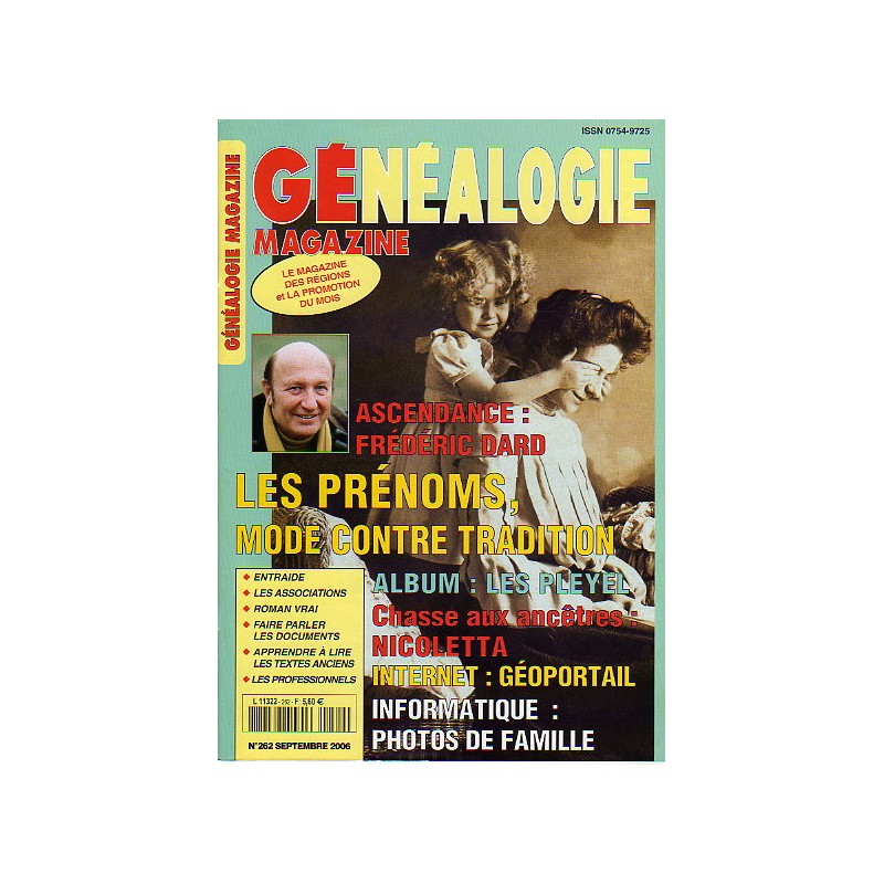 Généalogie Magazine n° 262 - septembre 2006