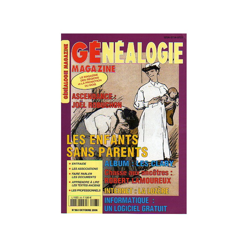 Généalogie Magazine n° 263 - octobre 2006