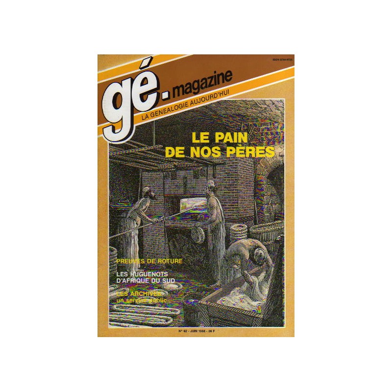 Généalogie Magazine n° 062 - juin 1988